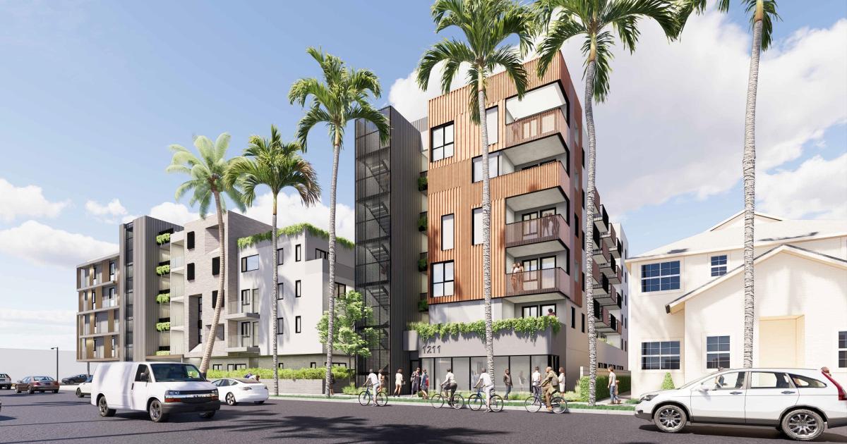 Renderings revealed affordable housing at 1215 19th Street in Santa